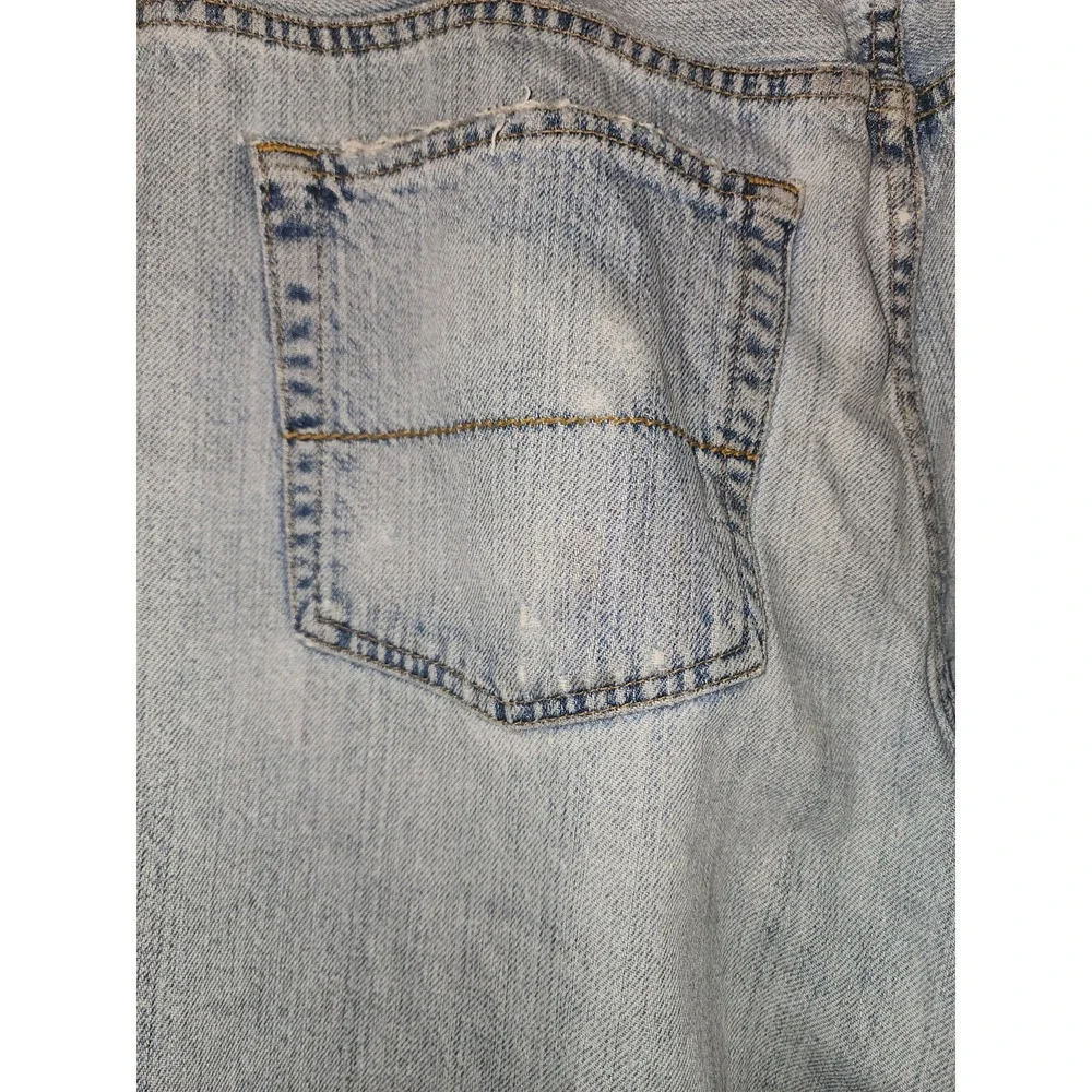 Y2K Aéropostale Men's Light Blue Benton Bootcut Jeans 33x34 Distressed Thrashed